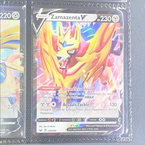 Pokemon Zamazenta V Trading Card - Yellow and Red